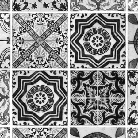 Lisbon Tile - B/W