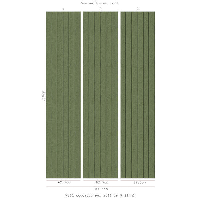 Sawn wood slats- Green - DebbieMcKeegan - Wallpaper - 3