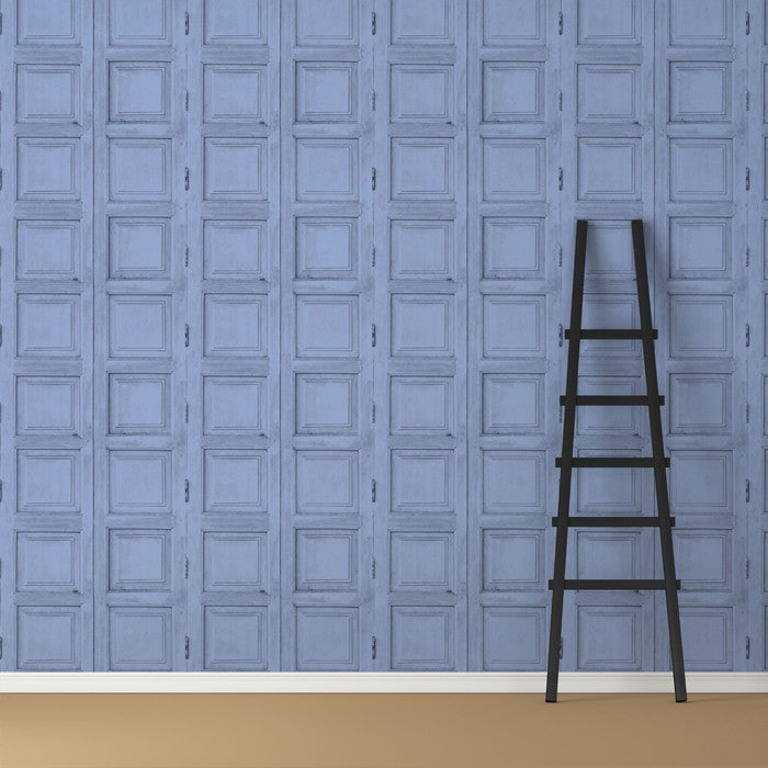 Wooden Square Panels- Blue - DebbieMcKeegan - Wallpaper - 3