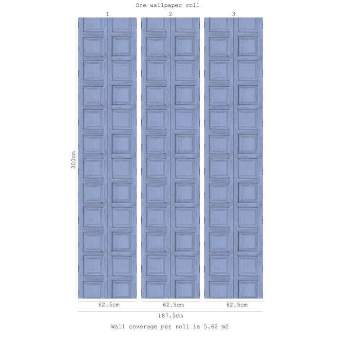 Wooden Square Panels- Blue - DebbieMcKeegan - Wallpaper - 2