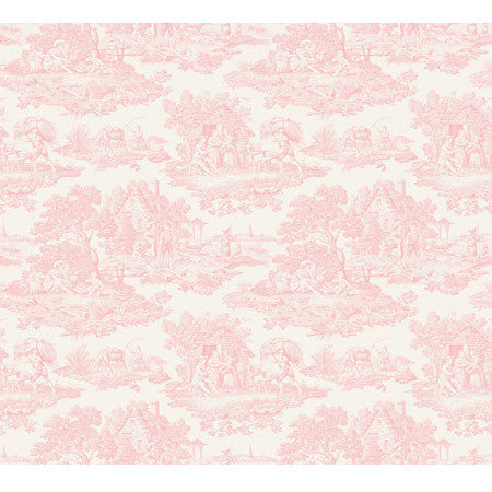 toile wallpaper pink