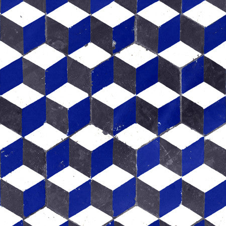 Abacus - DebbieMcKeegan - Wallpaper - Blue geometric