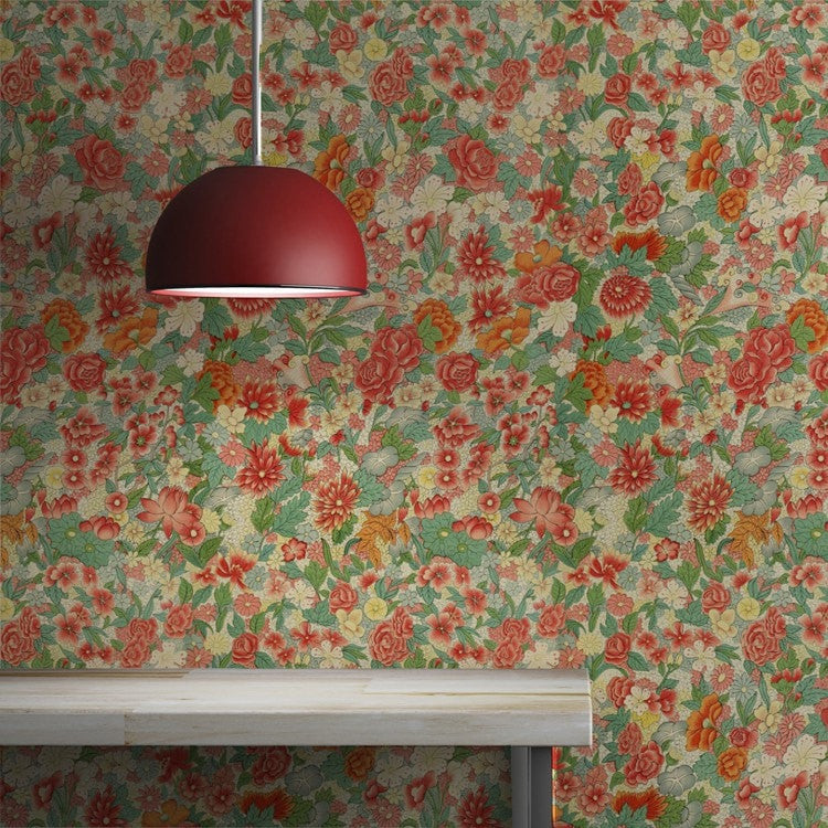 Scenic, Florals, and Ancient Pagodas are jut a few of the ornamental details to be found in this rich Chinoiserie collection of luxury wallpapers and fabrics.