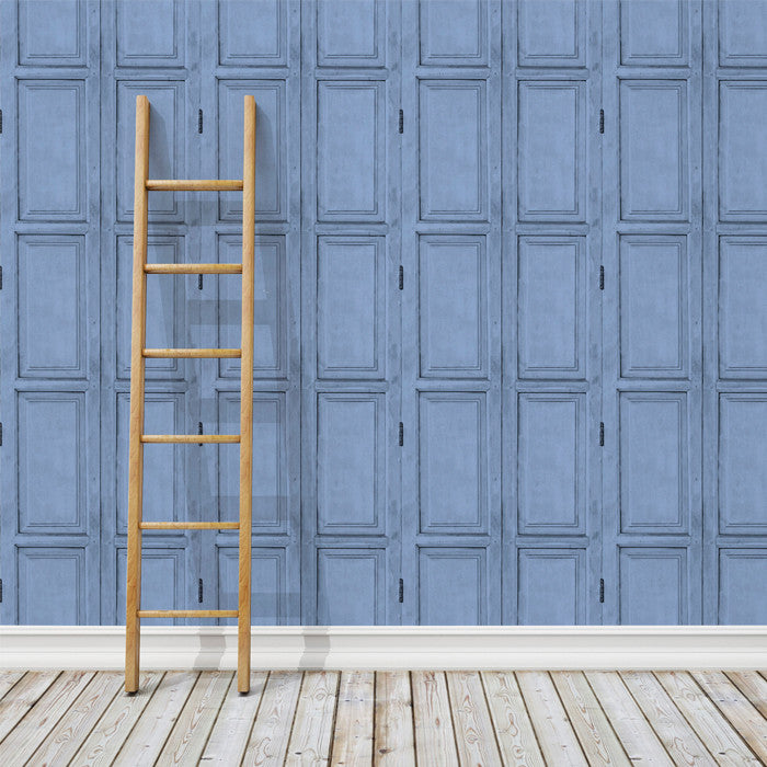 Wooden Panels- Blue - DebbieMcKeegan - Wallpaper - 2