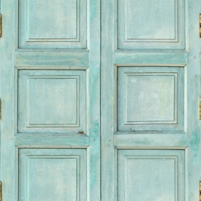 Wooden Square Panels- Turquoise - DebbieMcKeegan - Wallpaper - 1