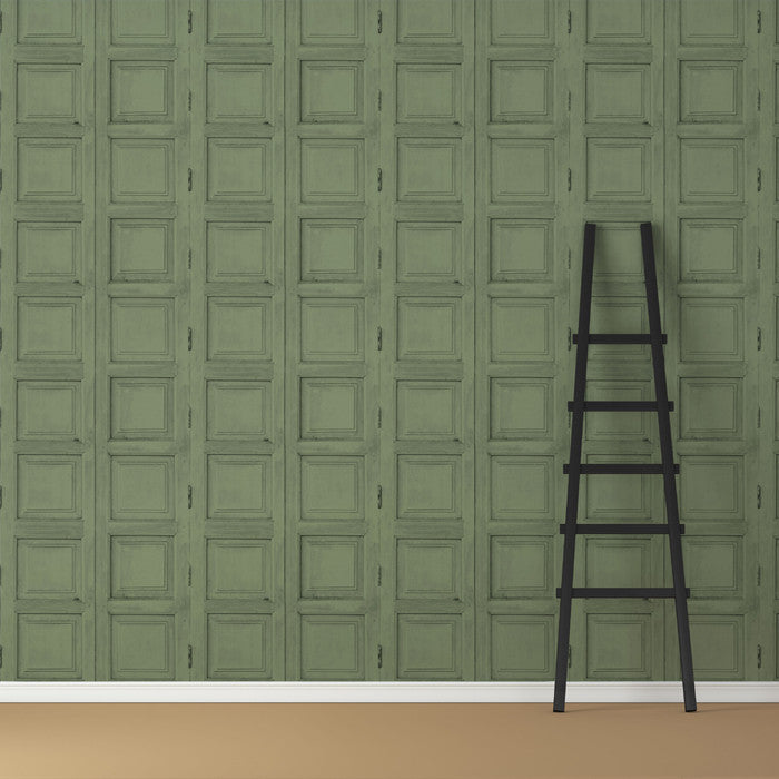 Wooden Square Panels- Green - DebbieMcKeegan - Wallpaper - 3