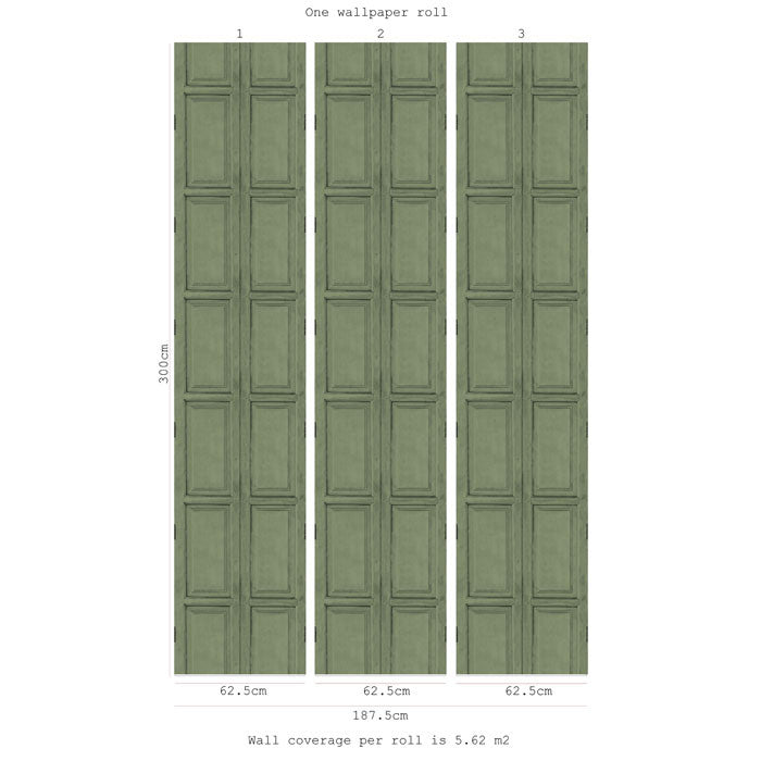 Wooden Panels- Green - DebbieMcKeegan - Wallpaper - 2