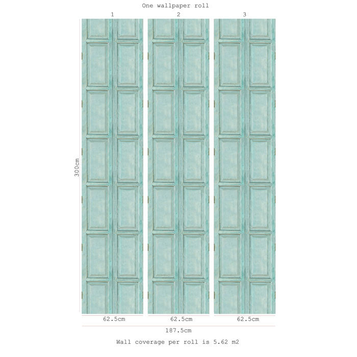 Wooden  Panels- Turquoise - DebbieMcKeegan - Wallpaper - 3