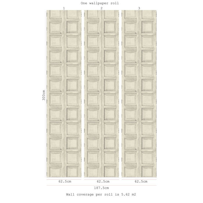 Wooden Square Panels- Bone - DebbieMcKeegan - Wallpaper - 2