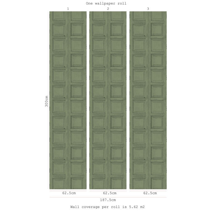 Wooden Square Panels- Green - DebbieMcKeegan - Wallpaper - 2