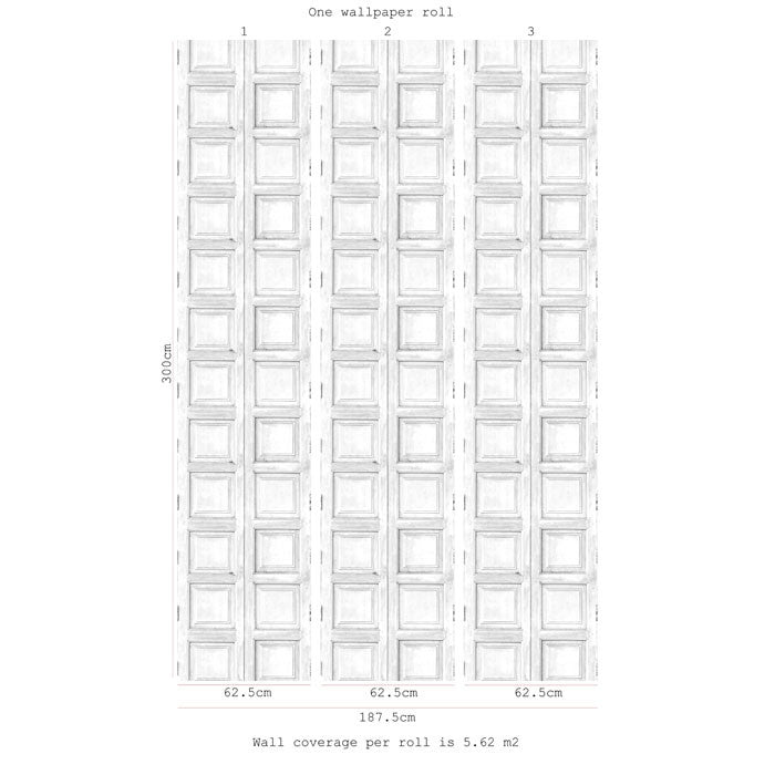 Wooden Square Panels- White - DebbieMcKeegan - Wallpaper - 3